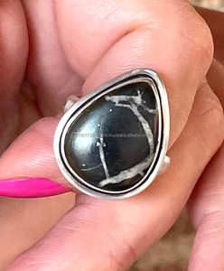 925แหวนชุบเงินแท้เครื่องประดับหรูปรับได้สีดำ - Product Image 5