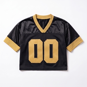 Maillot de football américain unisexe personnalisé, col en V court, respirant, grande taille, manches courtes, vêtement de sport printanier, maillot vierge pour équipe - Product Image 1