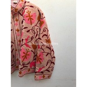 Indian <b>Women</b> Jacket Handmade Floral Embroidery Jacket Boho Chic Inside Cotton Lining Jacket <b>For</b> Winter <b>Coat</b> - Product Image 2