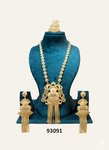 MOLL JEWELLERS Ensemble de collier pendentif en filigrane de luxe plaqué or 24 carats avec zircon et motif floral pour mariée, certifié par une tierce partie - Product Image 3