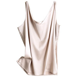 Débardeur en satin de soie pour femme, col en V, sans manches, séchage rapide, respirant, décontracté, camisole d'été - Product Image 4