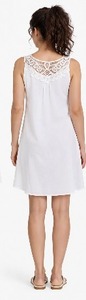 <b>White</b> Sleeveless Lace Neckline Formal Solid Natural Waist A-Line Knee-Length Summer <b>Dress</b> with Pockets for Girls - Product Image 2