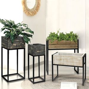 Support à plantes en bois multi-niveaux au design tendance pour l'intérieur et l'extérieur - Product Image 3