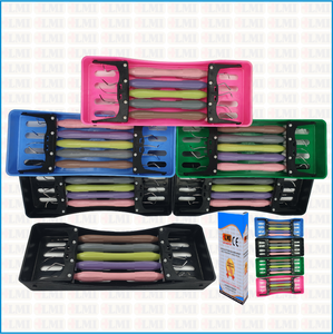 Ensemble d'instruments dentaires manuels réutilisables LMI Arte Set 5 Cassette Noir de qualité supérieure en acier inoxydable - Product Image 6