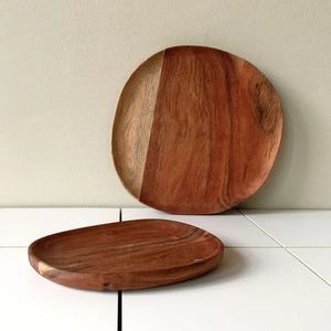 Plateau de service hexagonal en bois de luxe avec poignées en métal doré, plateau décoratif moderne en bois pour table basse ou ottoman - Product Image 4