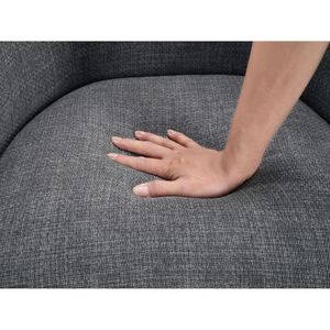 Poltrona con Gambe in Legno Massello e Struttura Resistente, Stile Contemporaneo, Rivestimento Grigio Confortevole per Soggiorno, 1 Pezzo - Product Image 5