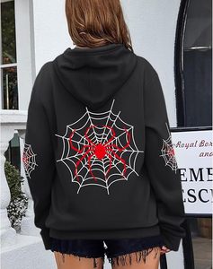 Sudadera con Capucha ROMEO INDUSTRY para Mujer, Estilo Y2K, con Estampado de Telaraña, Mezcla de Algodón, Suave, Cómoda, Transpirable, con Bolsillos - Product Image 5