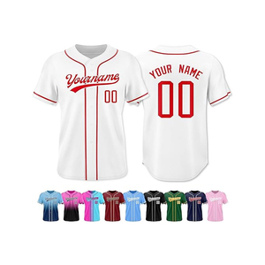 Camiseta de Béisbol Personalizada para Hombre, Manga Corta, Cierre de Botones, Blanca y Azul, Nombre del Equipo 00, Impresión Serigrafiada, Prenda Transpirable de Poliéster - Product Image 6