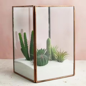 Indoor Decor Glass Metal Terrarium Planter Stylish Geometric Plant Holder Home Decoration - Product Image 5