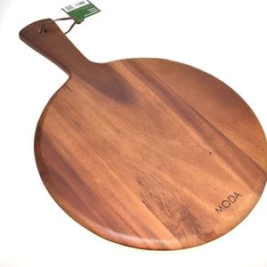 Planche de préparation alimentaire ronde en bois écologique - Pack combiné pour couper les légumes, les fruits, la viande, le pain, le fromage et comme planche à fromage - Product Image 2