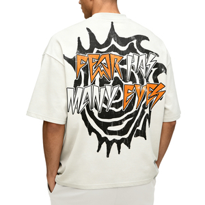 Camiseta Oversize Personalizada Glory OEM de Estilo Urbano con Estampado Gráfico Vintage Desgastado y Algodón Pesado al por Mayor para Unisex - Product Image 3