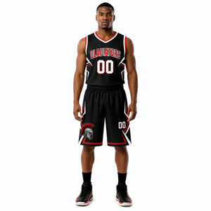 Maillots de basket-ball pour hommes de haute qualité, design tendance, personnalisés, ensembles d'uniformes d'équipe, tendance du moment, col en V, sans manches, 100% polyester, séchage rapide - Product Image 2