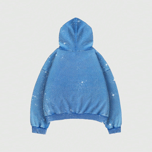 Meilleures ventes Hiver 2026 – Nouveaux sweats à capuche intégraux en polaire épaisse pour hommes – Basiques en coton mélangé avec strass – Couleurs unies à prix abordables - Product Image 2