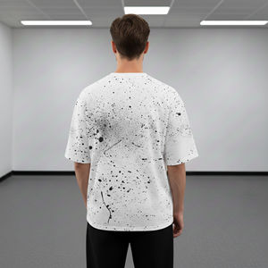 เสื้อยืดผู้ชายไซส์ใหญ่ คุณภาพสูง ผ้าฝ้าย 100% พิมพ์ลายดิจิทัล ปักโลโก้ตามสั่ง ทรงหลวม สไตล์ฮิปฮอป - Product Image 5