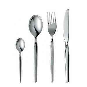 Ensemble de couverts en acier inoxydable avec poignée d'ustensiles de cuisine de vente chaude faits à la main avec une conception de poignée épaisse unique noire. - Product Image 4