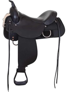 Selle d'équitation en cuir de style australien avec arbre en bois, selle synthétique pour l'équitation sur sentier - Product Image 2