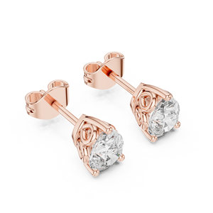 Clásico conjunto de pendientes con diamantes cultivados en laboratorio de corte pera de 0.37 quilates, engastados en oro rosa de 18 quilates, para compromiso, boda, regalo de San Valentín, uso diario. - Product Image 1