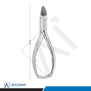 Accuram Coupe-ongles robuste et pince à cuticules, à mâchoires larges et affûtées en acier inoxydable, avec verrouillage arrière, pour podologie - Product Image 5