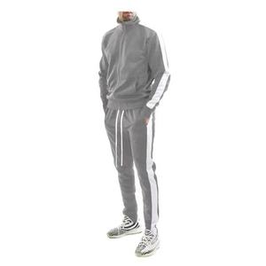 Chándal de Manga Larga con Cuello Alto, Color Sólido, Estilo Deportivo con Rayas Blancas, Bolsillos Laterales, Cierre con Cordón, Ropa de Otoño - Product Image 2