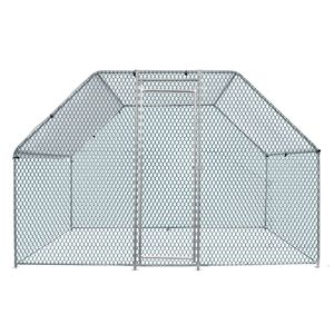Pollaio Grande in Metallo 6.5x9.8x6.5ft con Recinto Esterno, Copertura Impermeabile, Tetto ad Arco, Zincato Resistente - Product Image 2