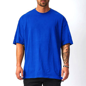 Camiseta Deportiva de Manga Corta para Hombre, Talla Grande, 240g, Algodón, Estilo Hip Hop, Cuello Redondo, para Gimnasio, Fitness, Culturismo, Verano - Product Image 1