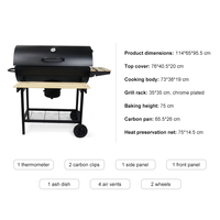 Barbecue portable moderne en acier de qualité supérieure, chariot extérieur pliable, barbecue au charbon avec rotation automatique