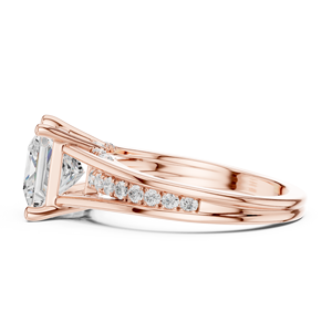 Luxury Rose Gold Princess Cut Moissanite Engagement <b>Ring</b> for Women, Elegant Wedding Jewelry <b>Custom</b> - Product Image 4