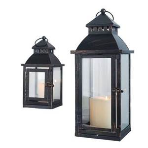 Lanterne rétro en métal noir, décoration de mariage et de maison, lanterne pour noël - Product Image 2