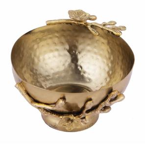 Tazón Moderno de Aluminio Pulido Blanco y Dorado con Base en Forma de Hoja, Tazón para Servir Ensaladas, para el Hogar, Hotel, Mesa de Comedor, Decoración de Cocina - Product Image 4