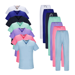Women Quick-dry Hospital <b>Scrub</b> Suits Jogger Pants Set Polyester Spandex Jersey Fabric - Product Image 5