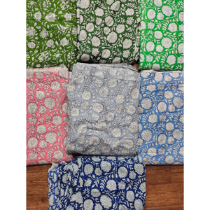 many colour Bohemian Floral Screen Printed Cotton Twill Fabric <b>Large</b> Capacity Open Closure Custom Made Cosmetic Bag Gift for Her - Product Image 3