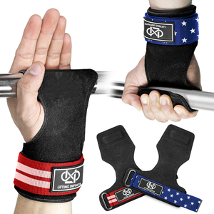 Ergonomic Leather Gym Carbon Fiber Gymnastics Hand Grips for Lifting Calleras Crossfitness Grips for Pull-Ups <b>Strength</b> <b>Training</b> - Product Image 4