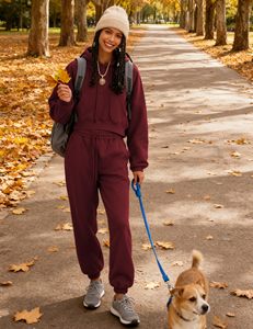 Crop tops pour femmes, sweats à capuche, ensemble 2 pièces, sweat à capuche court zippé, pantalon de survêtement court, vente en gros - Product Image 4
