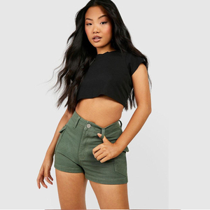 Shorts cargo décontractés pour femmes, design personnalisé, séchage rapide, style classique, couleur unie, respirant, coupe régulière, été - Product Image 5