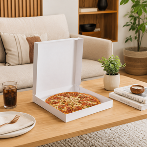 Meilleures ventes au Vietnam, boîte à pizza en papier pliable et recyclable, boîte à pizza blanche, boîte d'emballage à emporter personnalisée, écologique - Product Image 6
