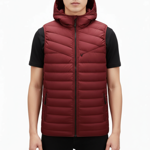 Mens Puffer Vest <b>Zip</b> Breathable Warm Autumn Sleeveless Jacket OEM Custom Logo Wholesale Factory Price Bulk Order Direct - Product Image 1