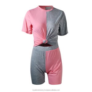 Ropa de verano de diseño personalizado para mujer, gran oferta, conjunto de pantalones de 2 piezas con decoración de botones, pantalones cortos para mujer, conjunto de dos piezas - Product Image 4