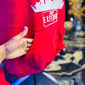 2026 Zeyn Industry Factory Wholesale Cotton Men's Hoodies Sweatshirts Pullover Streetwear Heavyweight <b>Red</b> Hoodie For Men - Product Image 4