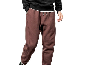 Pantalon de survêtement léger en coton pour homme avec taille élastique et chevilles à revers, idéal pour la course, l'entraînement et les tenues décontractées - Product Image 2