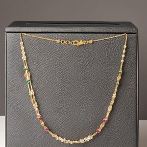 Elegante Collar de Doble Capa con Perlas Doradas y Cuentas Verdes y Rosas, Joyería Étnica Tradicional para Mujer - Product Image 1