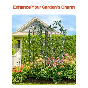 Traliccio per Fiori da Giardino in Metallo Antiruggine 71 x 20 Pollici, Traliccio per Rose Rampicanti da Esterno, Alto 2,4 Metri, Confezione da 2 per Giardino - Product Image 3
