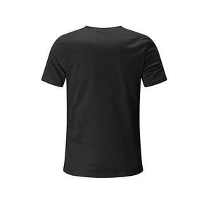 Camiseta negra de cuello redondo para hombre, de color sólido, tejido de punto, informal, para verano. Conjunto de pantalones cortos deportivos y camiseta para hombre y mujer. - Product Image 5