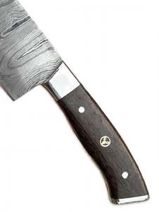 Cuchillo de Chef Artesanal de Acero de Damasco con Mango de Madera de Ébano Oscuro, Herramienta de Preparación - Product Image 4