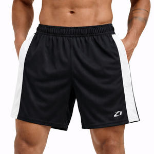 Pantalones Cortos Deportivos de Malla con Paneles en Contraste para Hombre, Transpirables, Ligeros, para Entrenamiento, Fabricación con Logotipo Personalizado - Product Image 1