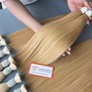 High Quality Vietnamese Blonde Remy Straight Bulk Hair Extensions Soft Raw Material <b>Bleaching</b> Dyed Wholesale Price - Product Image 5