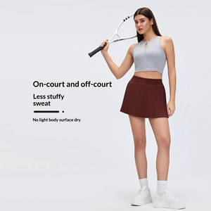 Jupe plissée personnalisée pour femme, taille haute, 2 en 1, sportive, pour la course à pied, le tennis, le paddle, le golf, le pickleball, avec poche - Product Image 3