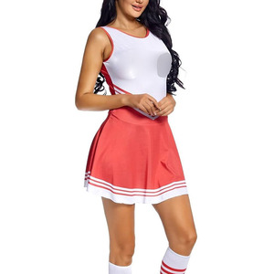 Robe de cheerleading sans manches en polyester à séchage rapide pour femmes, uniforme d'équipe personnalisé, idéale pour l'école, la pratique, la danse et le sport. - Product Image 2