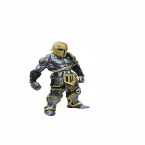 Figura en miniatura de un caballero guerrero de fantasía musculoso con un casco dorado, ideal para juegos de mesa. Disponible a precios de mayorista. - Product Image 1