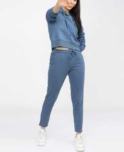 Women's Plus Size Fleece Tracksuit Crop Top Hoodies & Flare <b>Pant</b> Set High Street Style for Winter Sports Workouts & Fashion Wear - Product Image 6