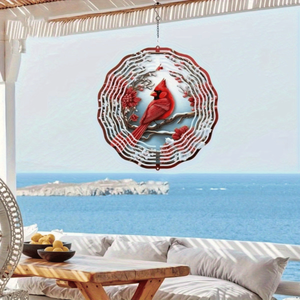 CIFbuy Girandola a Vento Rosso Vibrante a Forma di Cardinale, Campanella a Vento Spessa con Mandala, Decorazione Artistica da Giardino per Esterni, Patio, Cortile e Prato - Product Image 4